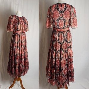 kate spade medallion metallic midi dress